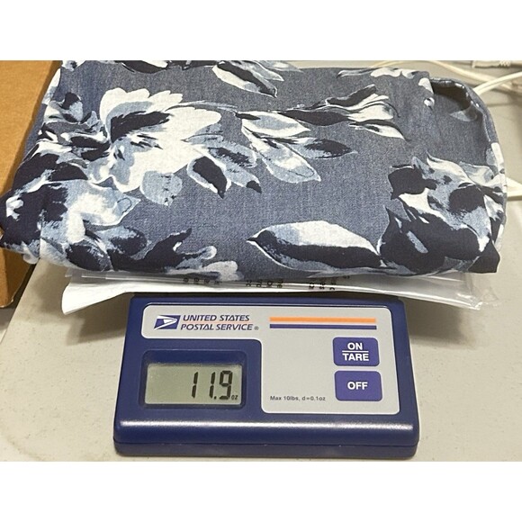 Isaac Mizrahi Live Womens 14 Long Sleeve Blue Floral Button Up Top - Picture 11 of 11